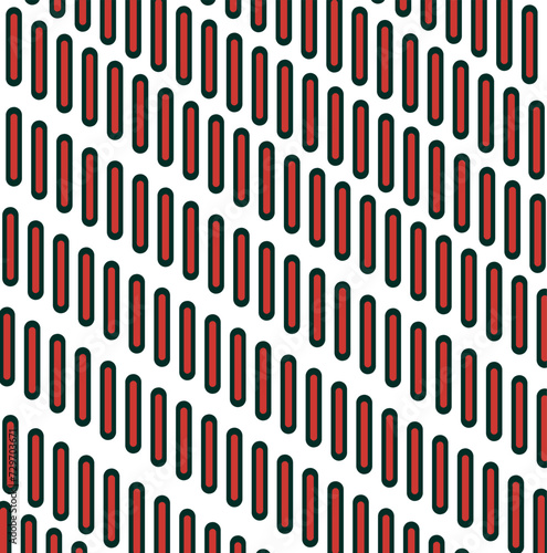 Vertical cluster of small red lights or indicators