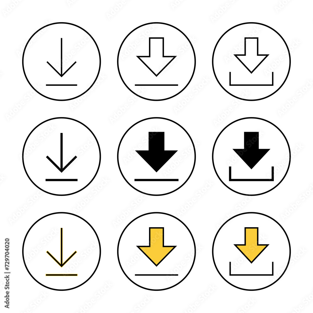 Download icon set vector. Download sign and symbol Download icon set vector. Download sign and symbol