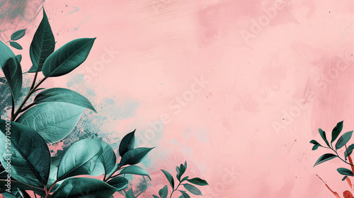 Plants with Pink color Background copy space for textual contents, Lifestyle fashion banner Background photo