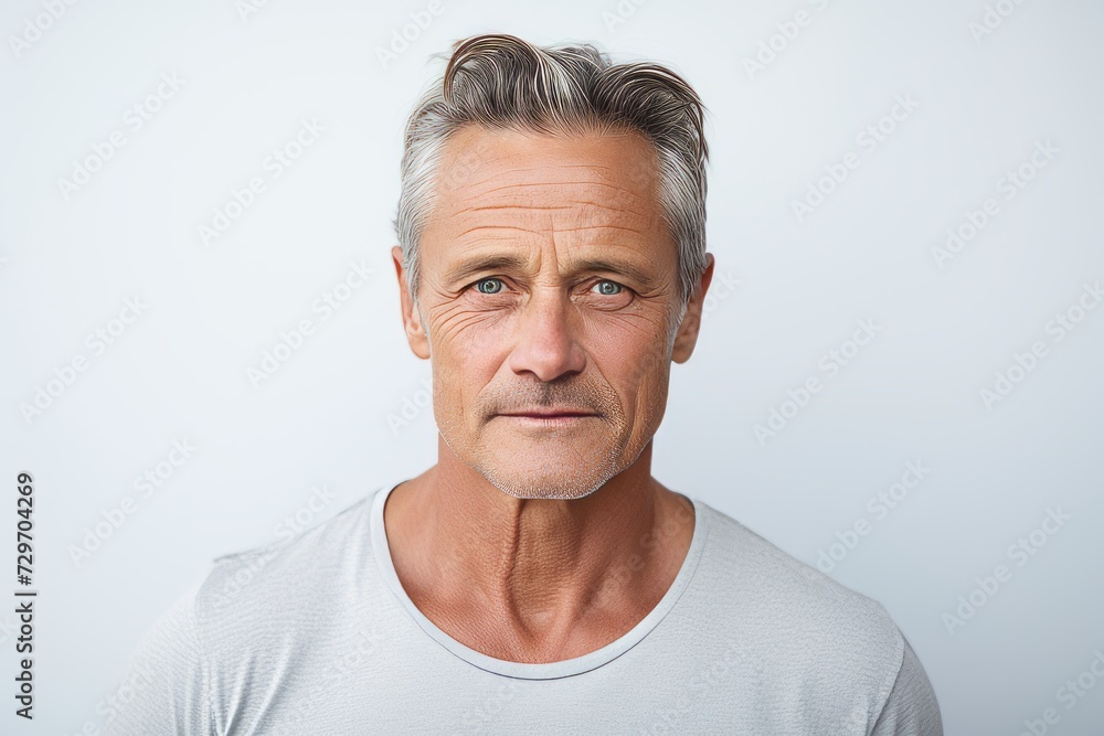 Portrait of handsome mature man with grey hair. Isolated on grey background. Portrait of handsome mature man with grey hair. Isolated on grey background.