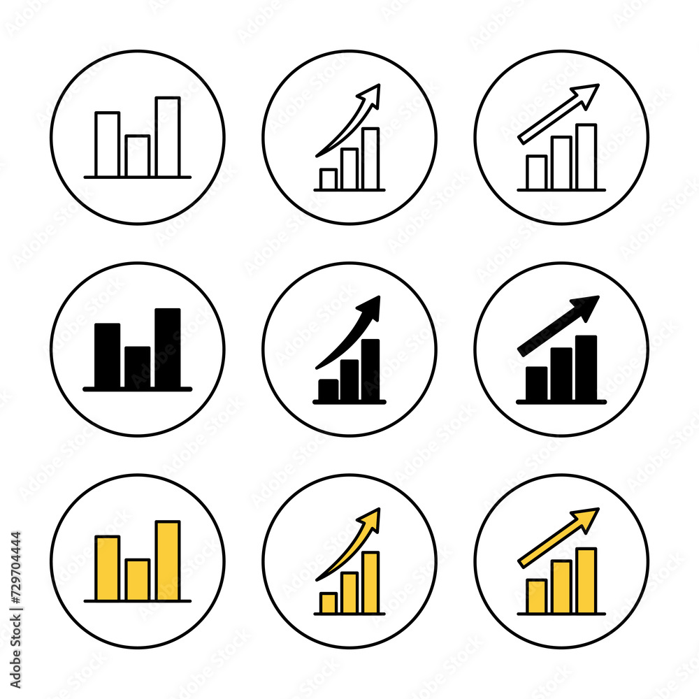 Fototapeta premium Growing graph Icon vector. Chart sign and symbol. diagram icon