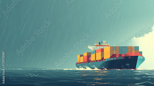 A cargo ship is forced to reroute due to a tropical storm highlighting the need for contingency plans and adaptability in the face of unpredictable weather conditions.