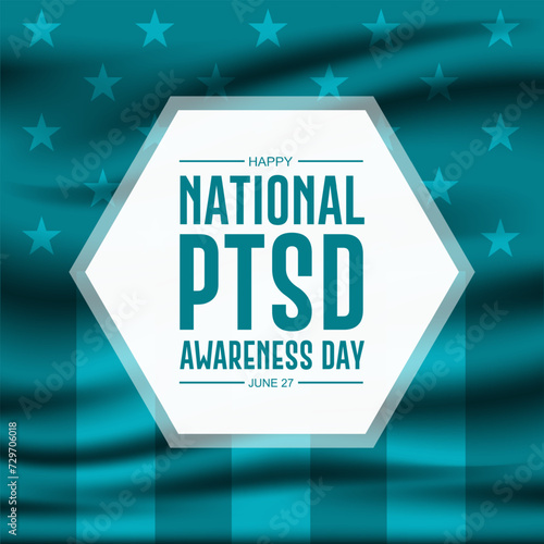 National PTSD Awareness Day June 27 Background Vector Illustration 