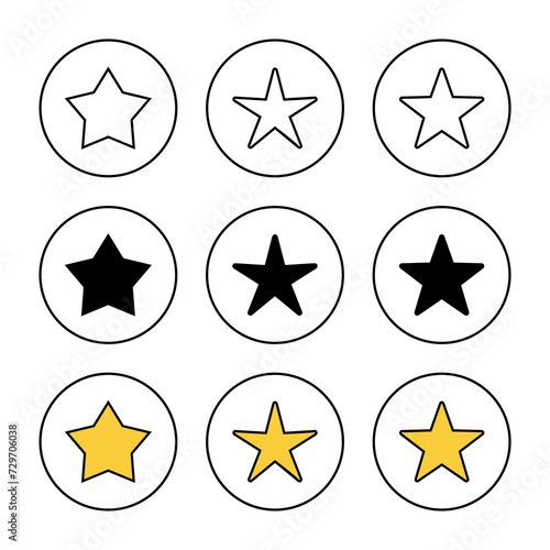 Star Icon set vector. rating sign and symbol. favourite star icon