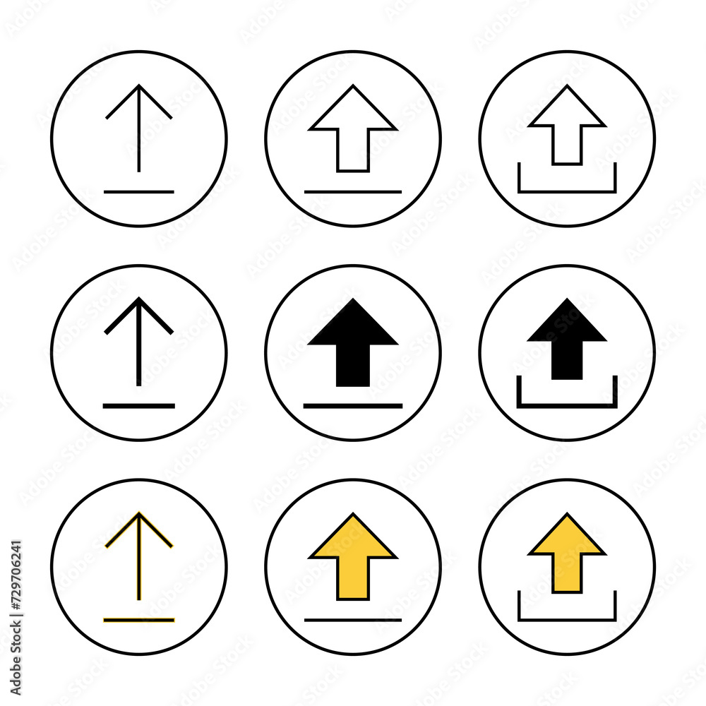 Upload icon set vector. load data sign and symbol Upload icon set vector. load data sign and symbol