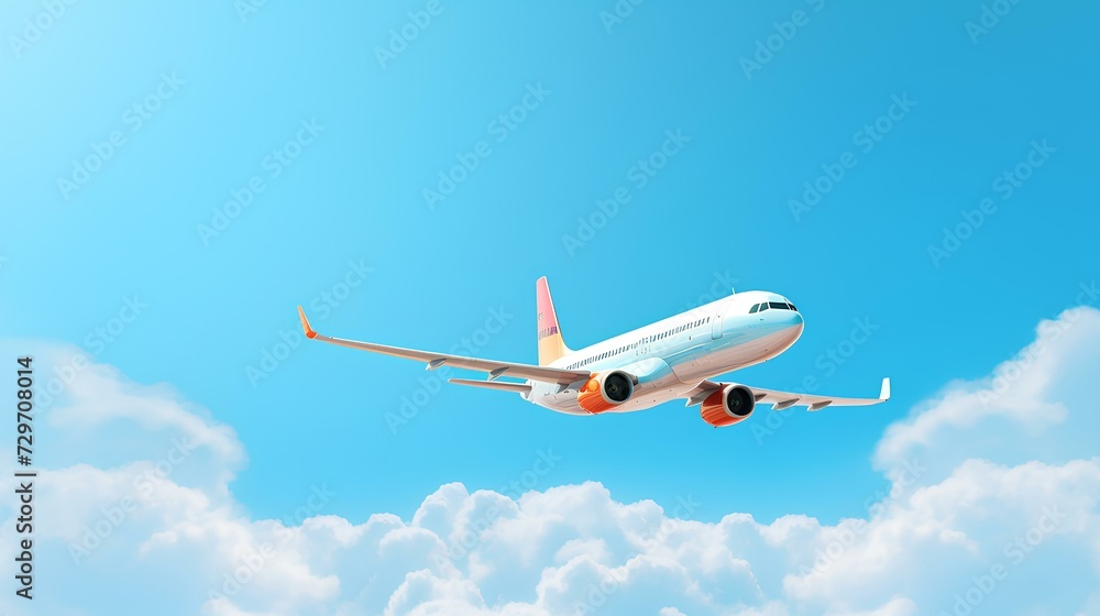 plane fly copy space background