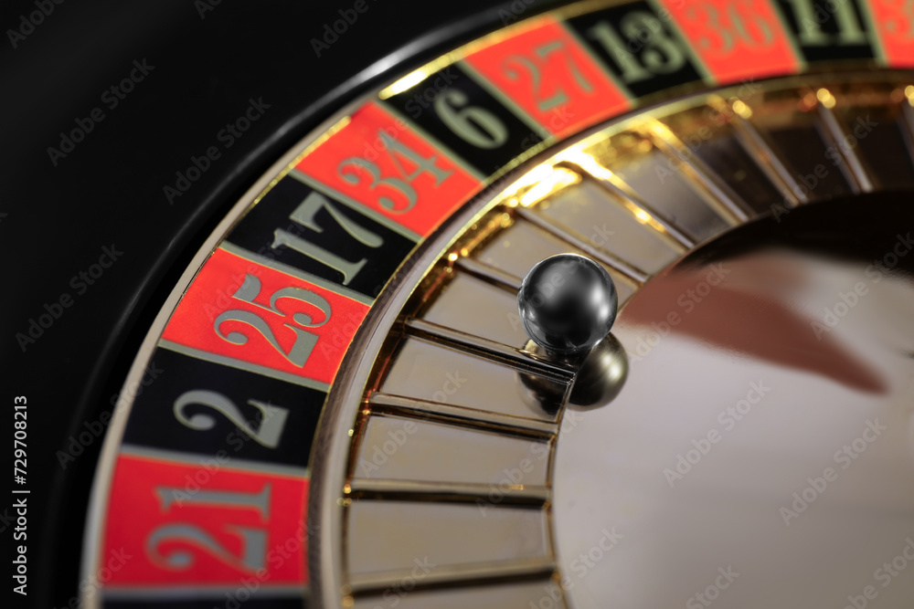 Roulette wheel with ball, closeup. Casino game Roulette wheel with ball, closeup. Casino game