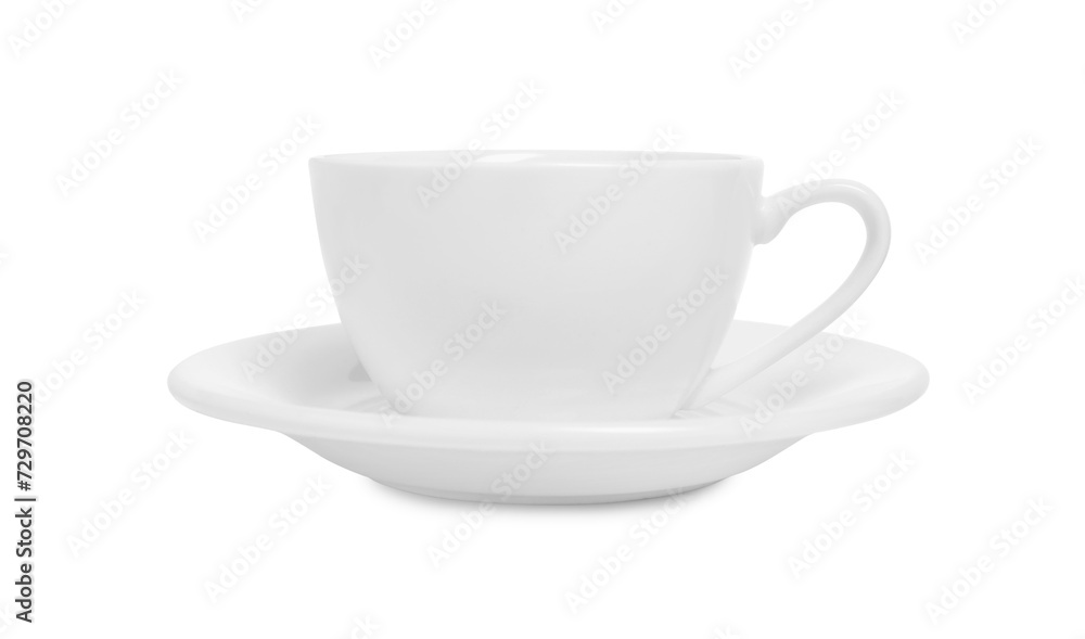 Ceramic cup with saucer isolated on white Ceramic cup with saucer isolated on white