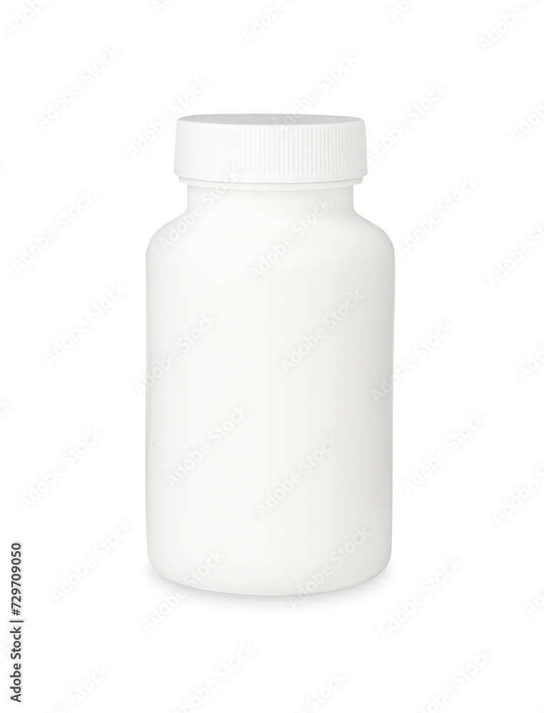 Blank medical pill jar isolated on white Blank medical pill jar isolated on white