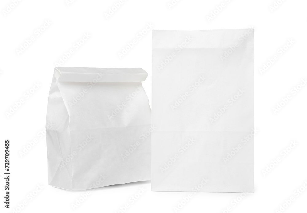 Two new paper bags isolated on white Two new paper bags isolated on white