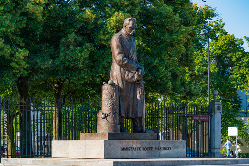 Statue of Jozef Pilsudski in Warsaw, Poland