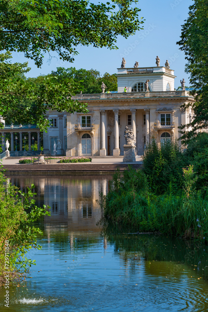 Palace on the Isle, know as the Baths Palace, in Royal Baths Park, Warsaw, Poland