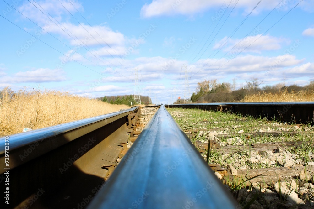 Obraz premium railroad and blue sky