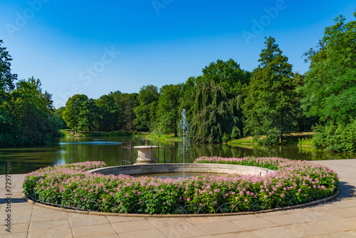 The lake at Royal Baths Park, Warsaw, Poland