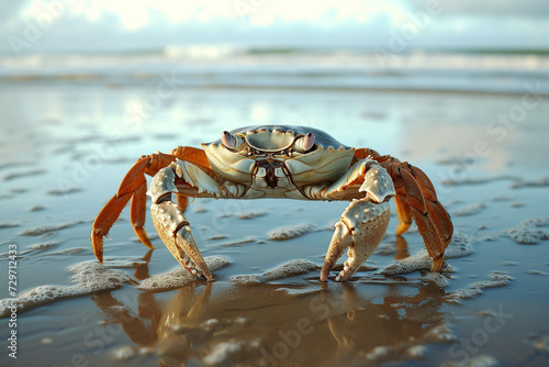 Close-up pictures of sea crabs found on the beach. © Gun