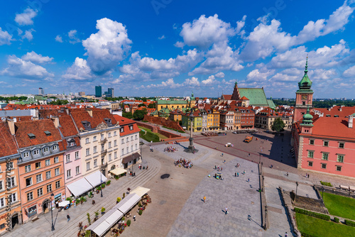 The Castle Square in Old Town of Warsaw, Poland