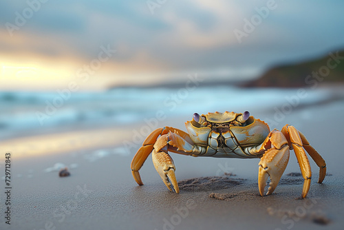 Close-up pictures of sea crabs found on the beach.