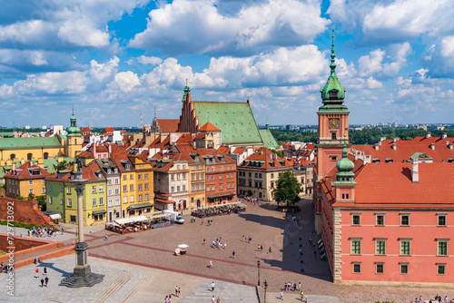 The Castle Square in Old Town of Warsaw, Poland