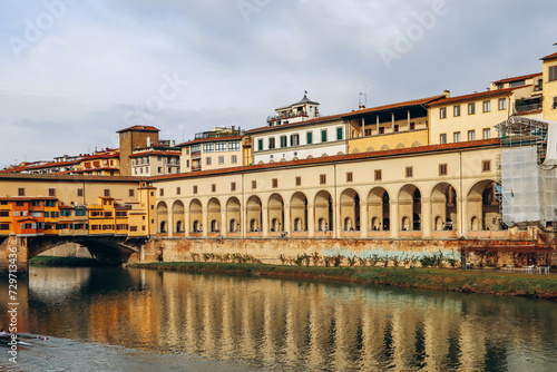 Embankment of Arno River in Florence  Italy