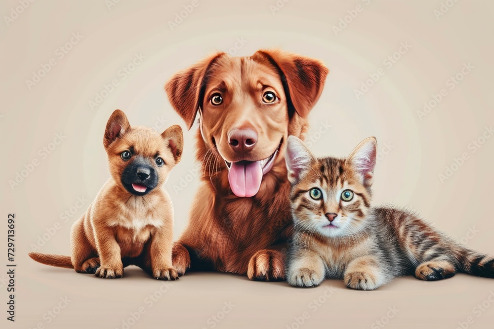 National Pet Day Poster design, realistic, HD, copy space - generative ai