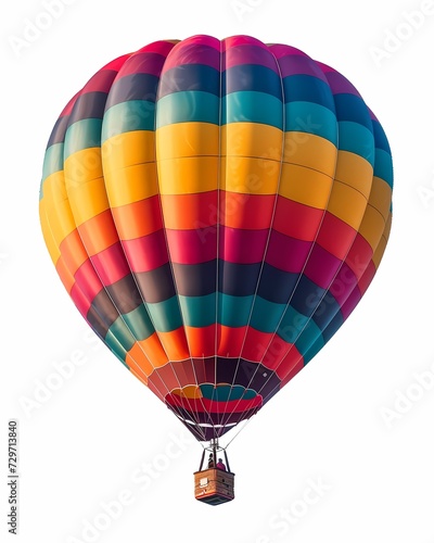 isolated vintage colorful hot air balloon on white background