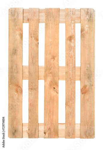 Wooden pallet isolated on white. Transportation and storage. 
