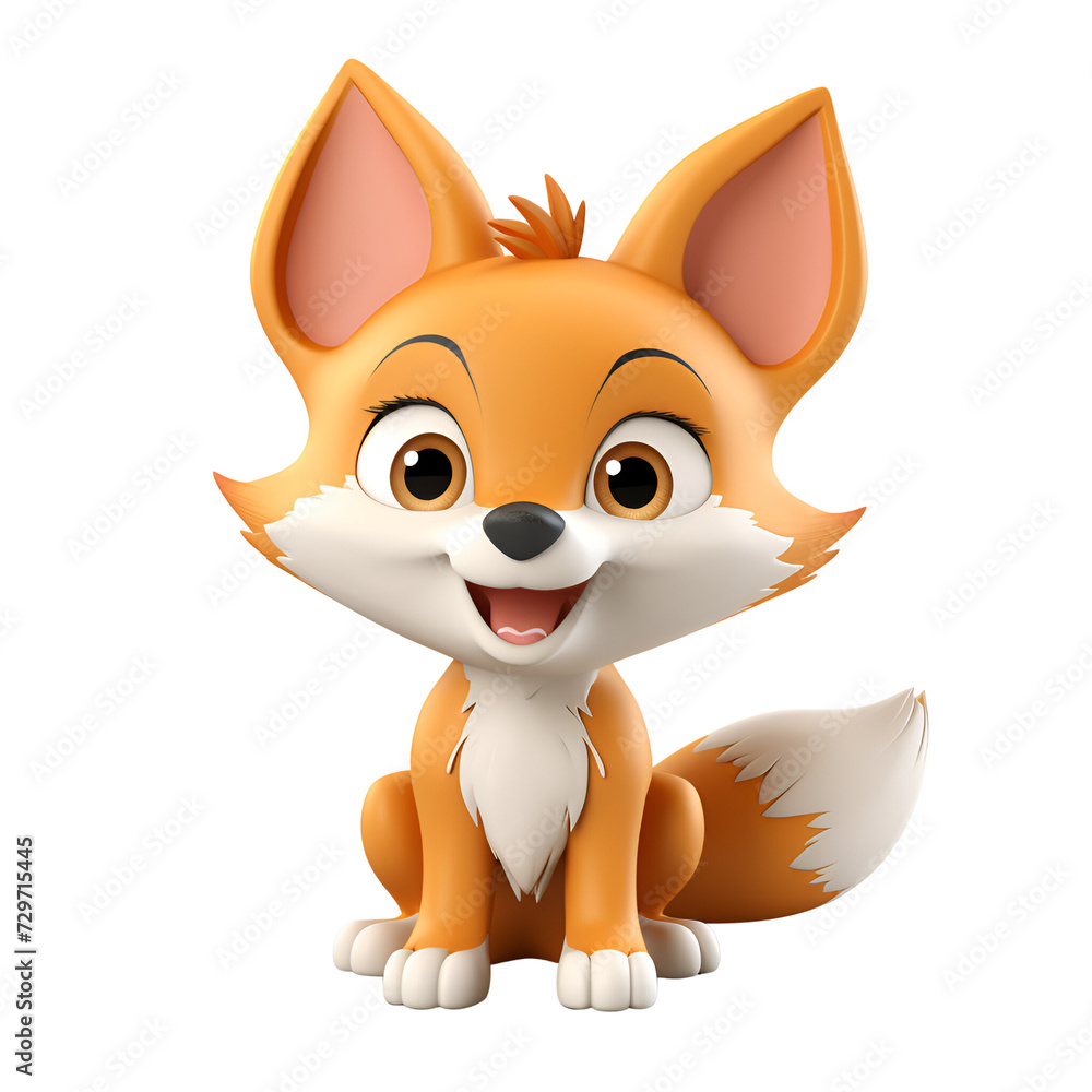 3D Cartoon Fox Illustration Logo No Background Perfect for Print on Demand Digital Art 3D Cartoon Fox Illustration Logo No Background Perfect for Print on Demand Digital Art