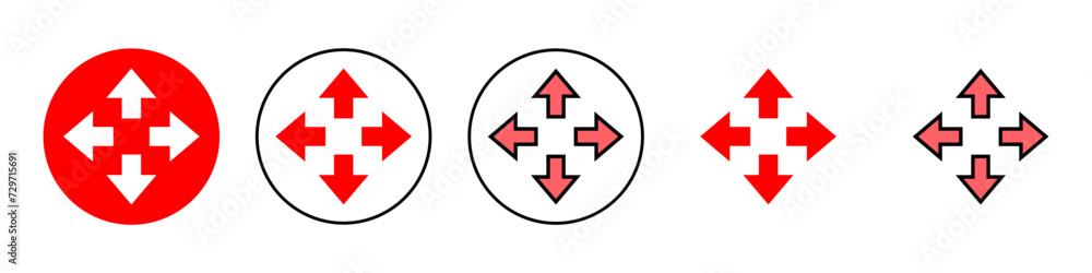 Fullscreen Icon set illustration. Expand to full screen sign and symbol. Arrows symbol Fullscreen Icon set illustration. Expand to full screen sign and symbol. Arrows symbol