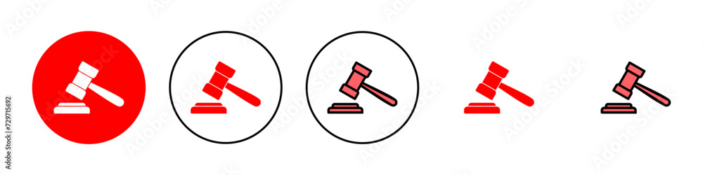 Gavel icon set illustration. judge gavel sign and symbol. law icon. auction hammer Gavel icon set illustration. judge gavel sign and symbol. law icon. auction hammer