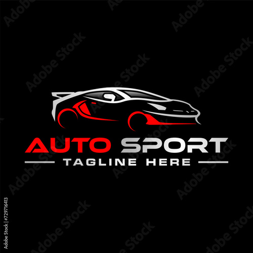 sports car automotive illustration logo