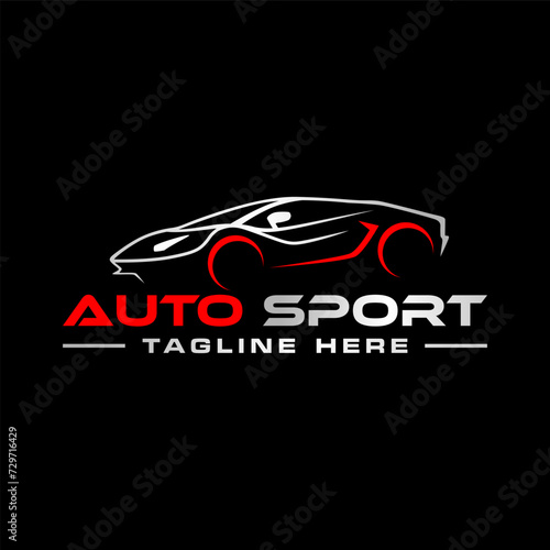 sports car automotive illustration logo