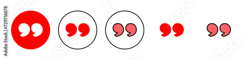 Quote icon set illustration. Quotation mark sign and symbol