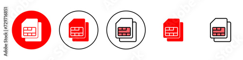 Sim card icon set illustration. dual sim card sign and symbol
