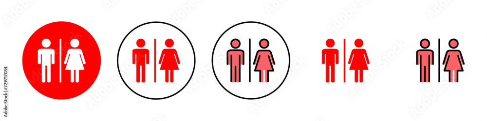 Toilet icon set illustration. Girls and boys restrooms sign and symbol. bathroom sign. wc, lavatory Toilet icon set illustration. Girls and boys restrooms sign and symbol. bathroom sign. wc, lavatory