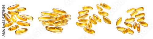 Omega 3, Nutrients isolated on a transparent PNG background, white background , Generative Ai photo