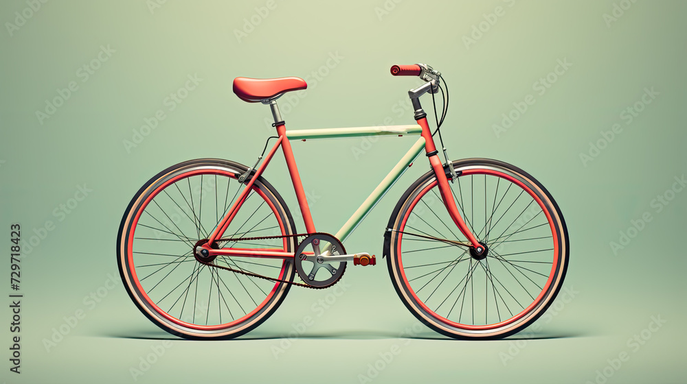 Illustration of a classic bicycle on a green background Illustration of a classic bicycle on a green background