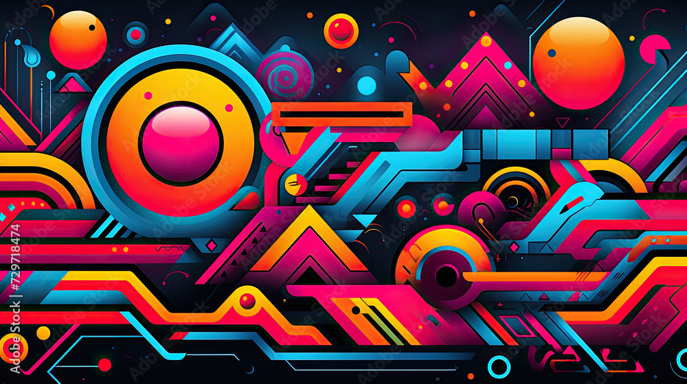 Obraz premium illustration of colorful geometric shapes