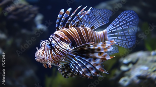 Vivid Lionfish Amongst Coral Reefs © Raad