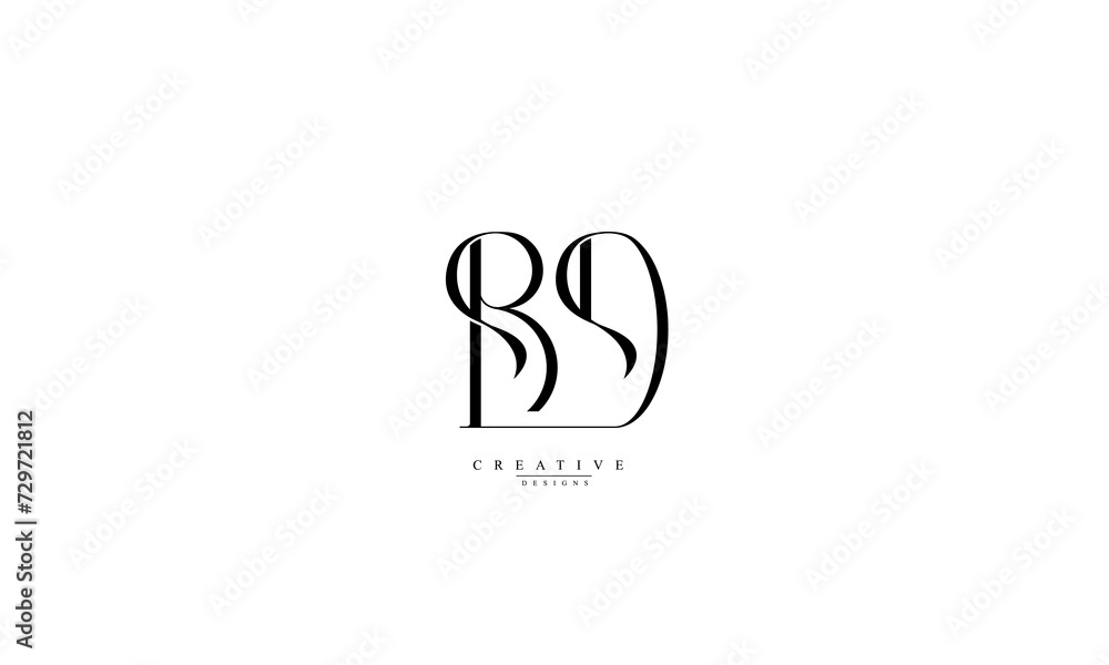 Alphabet letters Initials Monogram logo BD DB B D Alphabet letters Initials Monogram logo BD DB B D