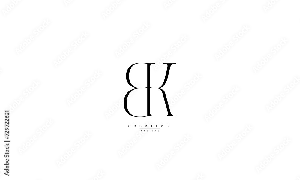 Alphabet letters Initials Monogram logo BK B K Alphabet letters Initials Monogram logo BK B K