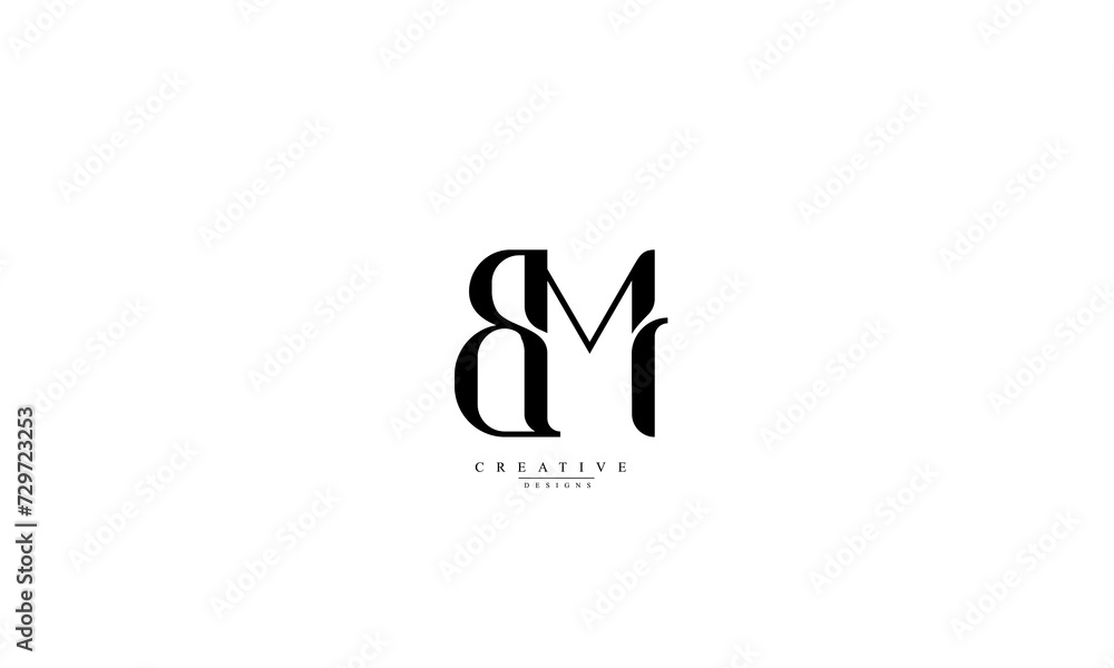 Alphabet letters Initials Monogram logo BM MB B M Alphabet letters Initials Monogram logo BM MB B M