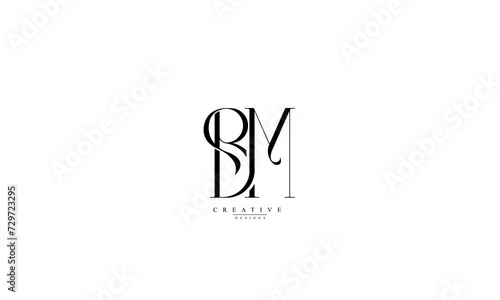  Alphabet letters Initials Monogram logo BM MB B M