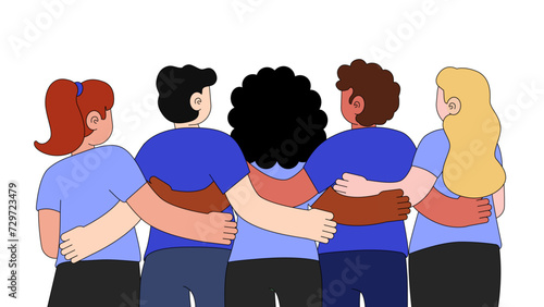 people hugging - group of people of different ethnicities hugging each other