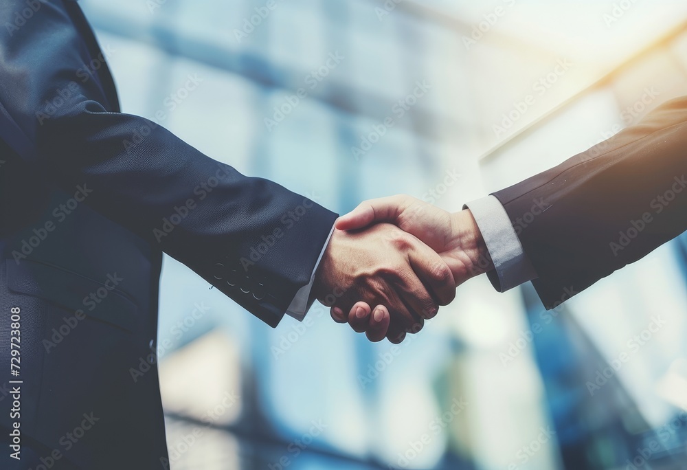 ฺBusinessman handshake for teamwork of business merger and acquisition