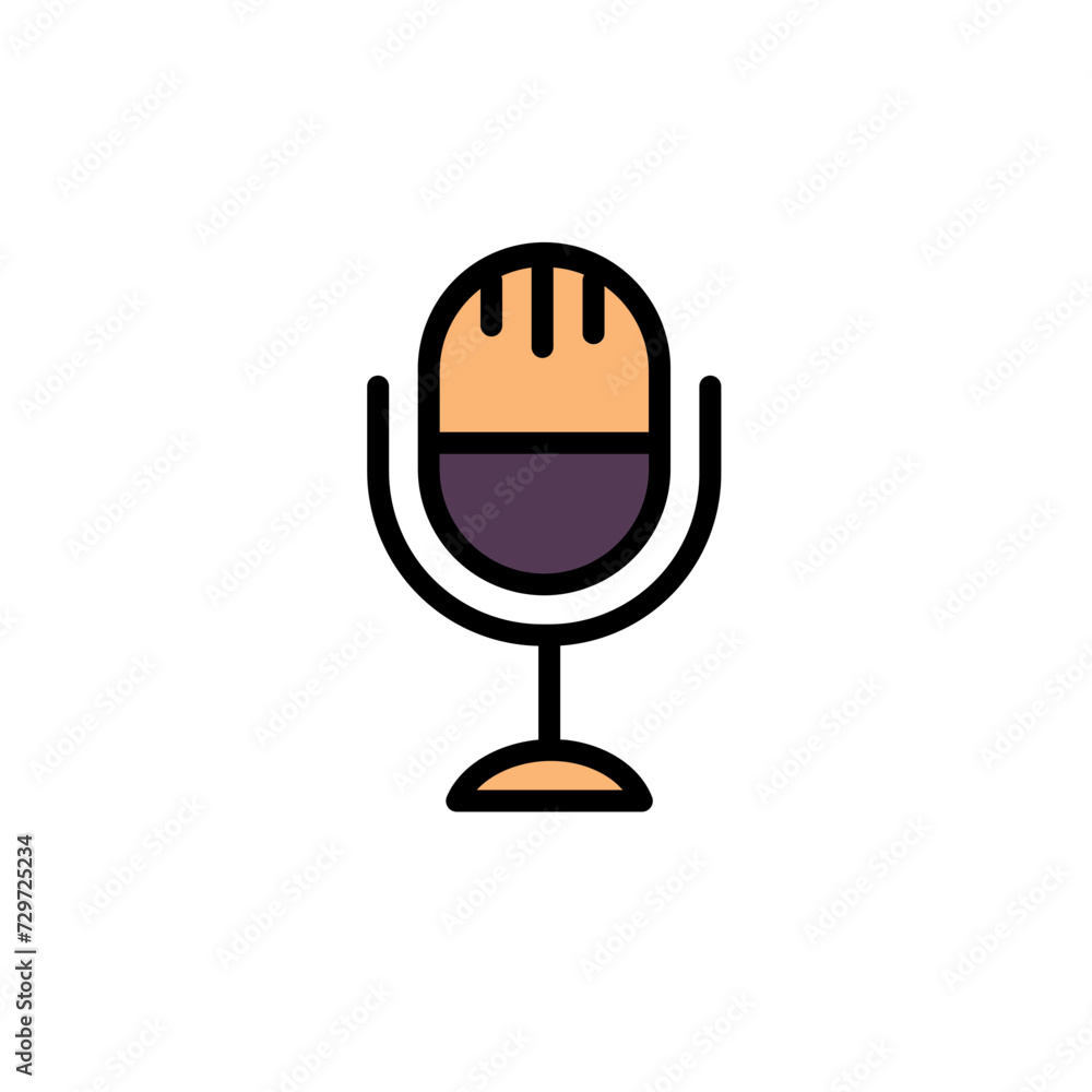 Audio Media Mic Filled Outline Icon Audio Media Mic Filled Outline Icon