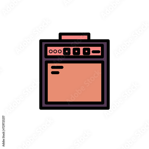 Amp Amplifier Play Filled Outline Icon