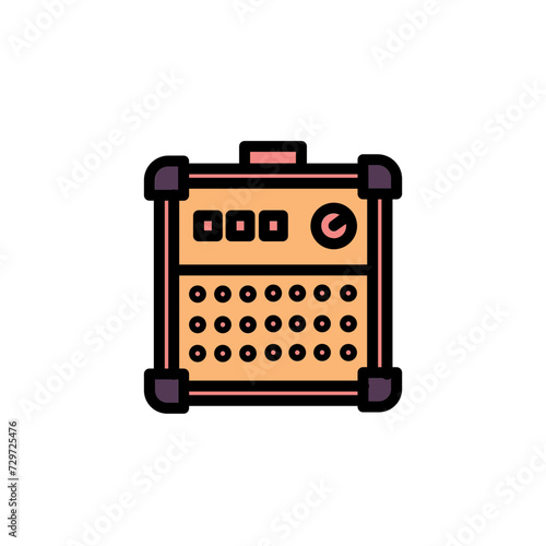 Amp Amplifier Play Filled Outline Icon