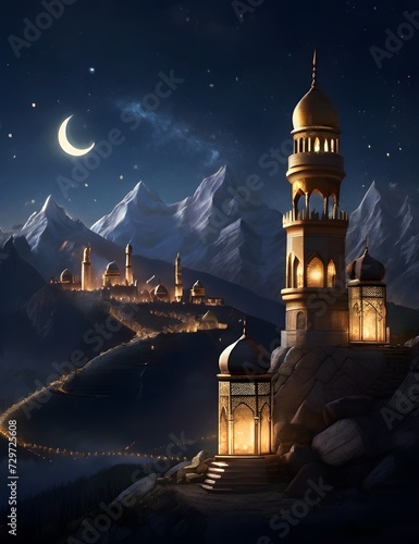 Mosques in Ramadan at night