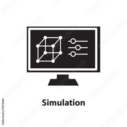 Simulation icon. vector illustration flat black design on white background..eps