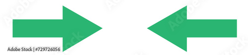 Left and right arrow, pointer, cursor in opposite direction. Intersection, navigation, forward-backward arrow element